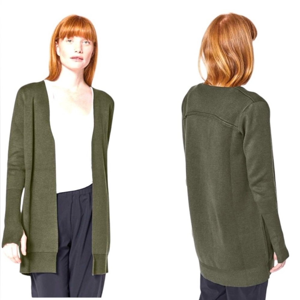 Lululemon  City Streets cardigan in camo green.